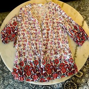 Flower Blouse, size 1X